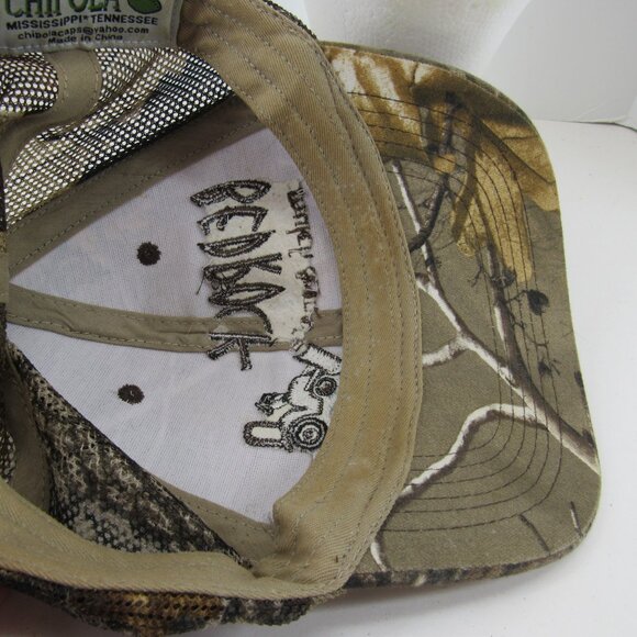 Bedrock Mulch & More Emb Logo Realtree Men's Mesh Back Strap Back Cap Hat - Picture 9 of 9